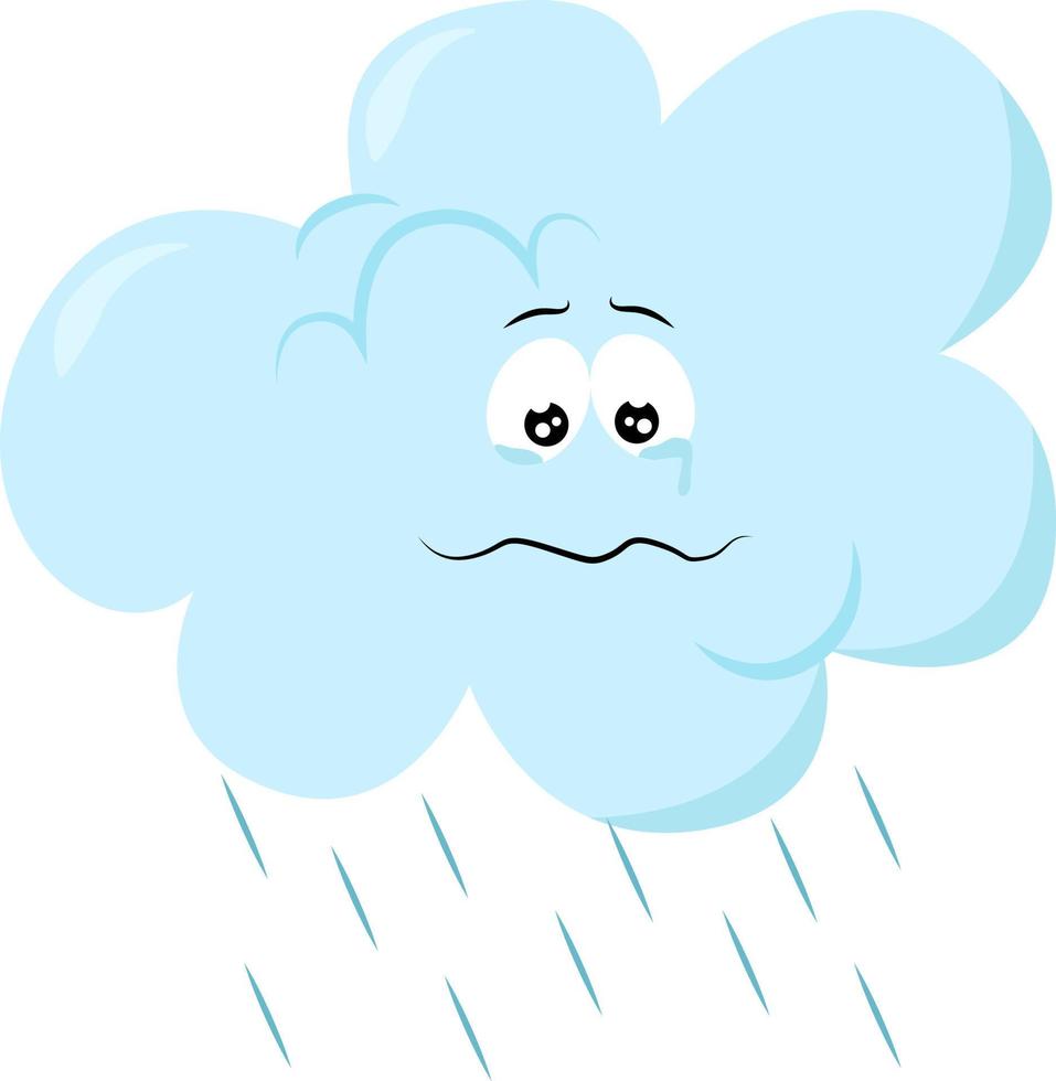 Sad cloud, illustration, vector on white background