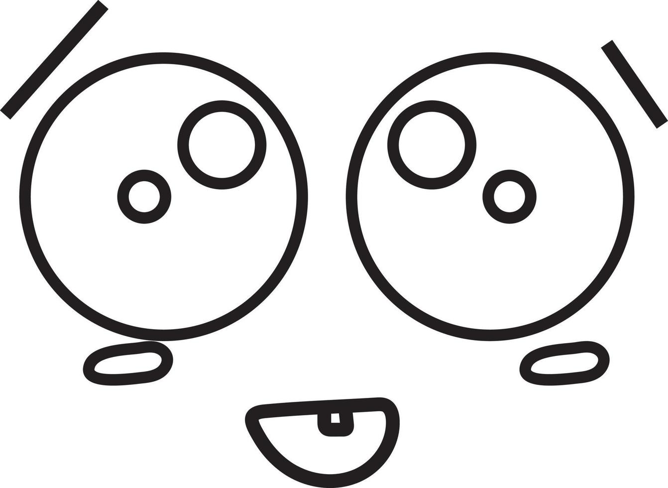 Face in awe, icon illustration, vector on white background