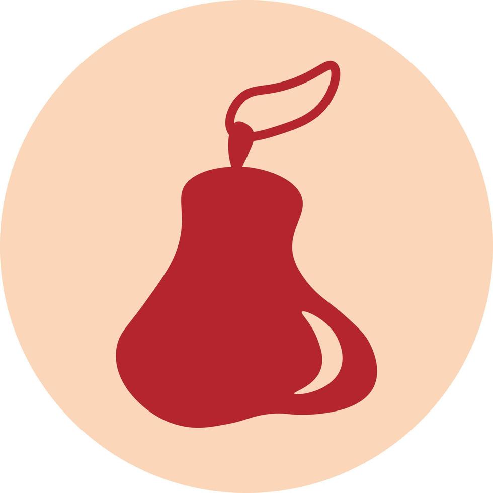 Red pear, icon illustration, vector on white background