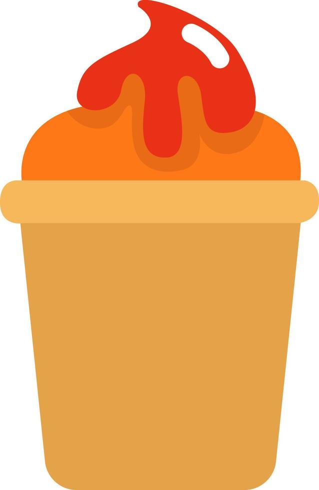 Caramel ice cream, icon illustration, vector on white background