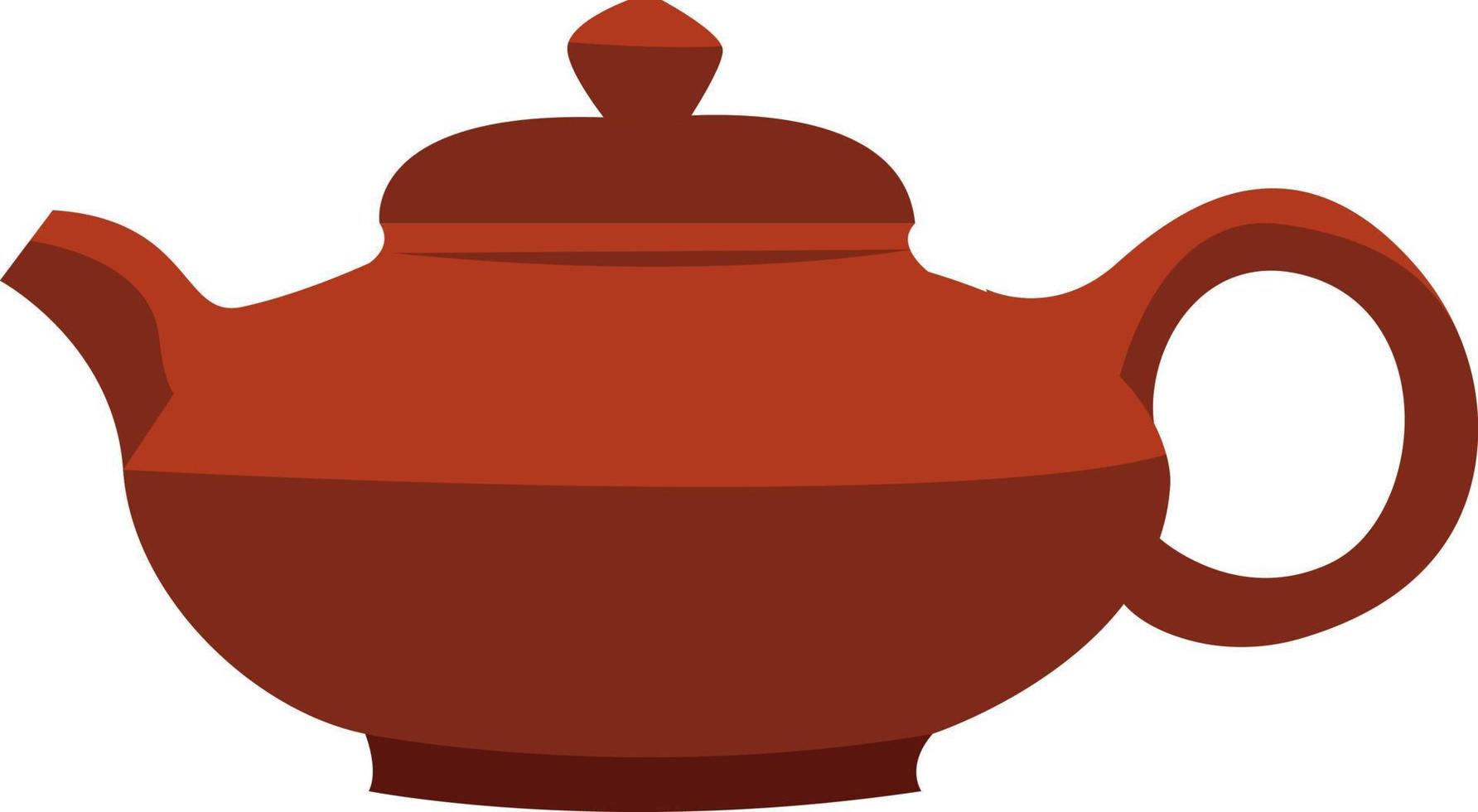 Red chinese teapot, illustration, vector on white background.