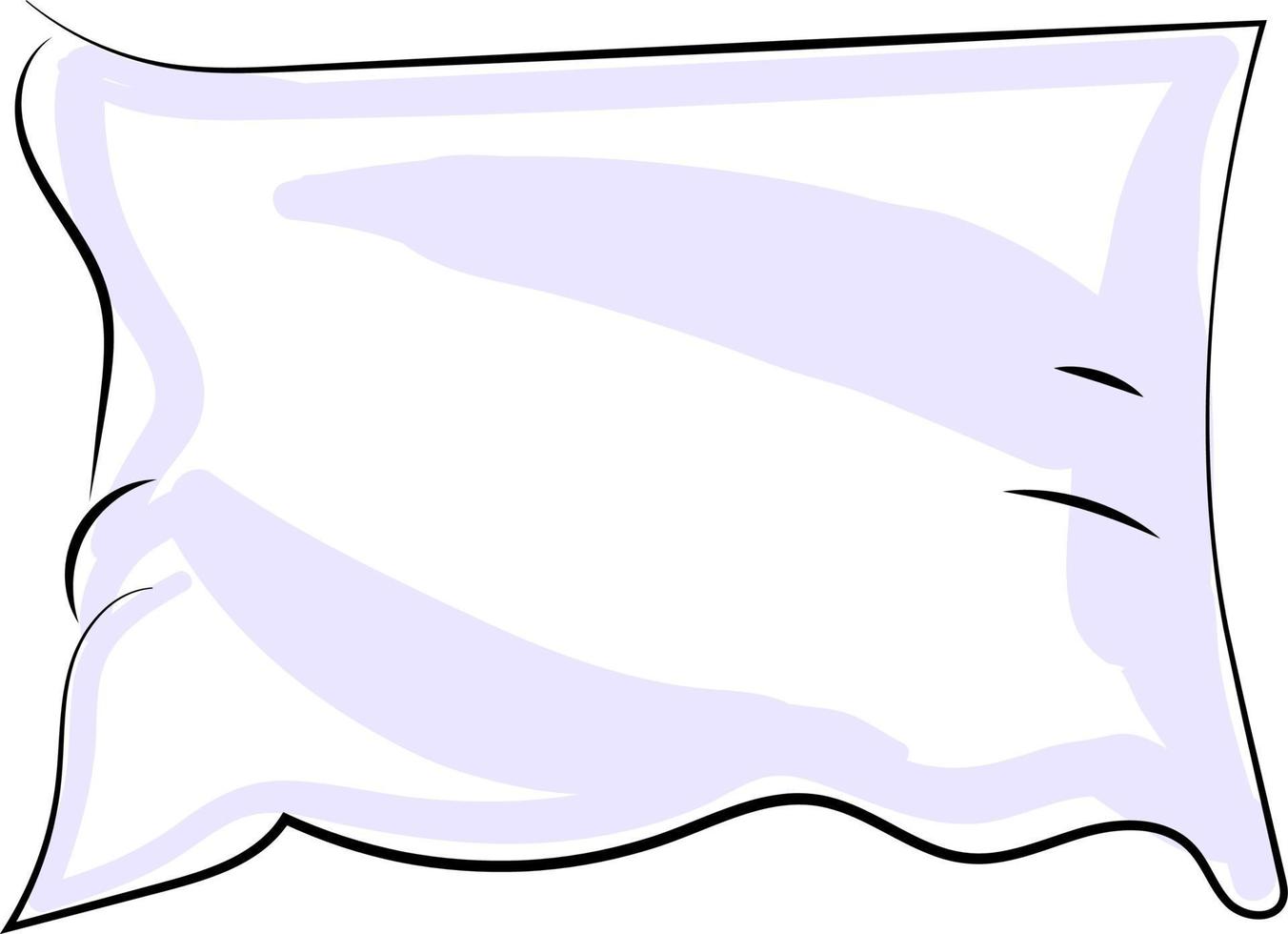 White pillow, illustration, vector on white background.