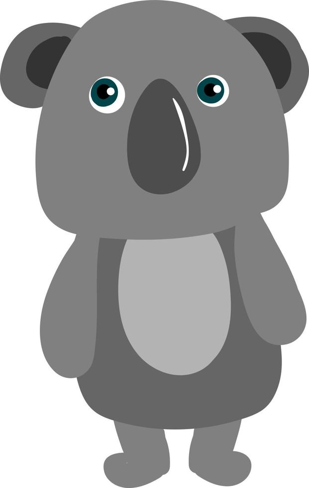 koala gris, ilustración, vector sobre fondo blanco.