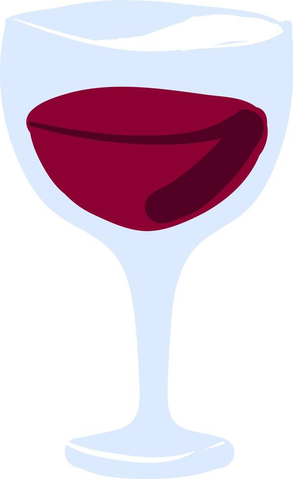 Glass of wine, illustration, vector on white background.