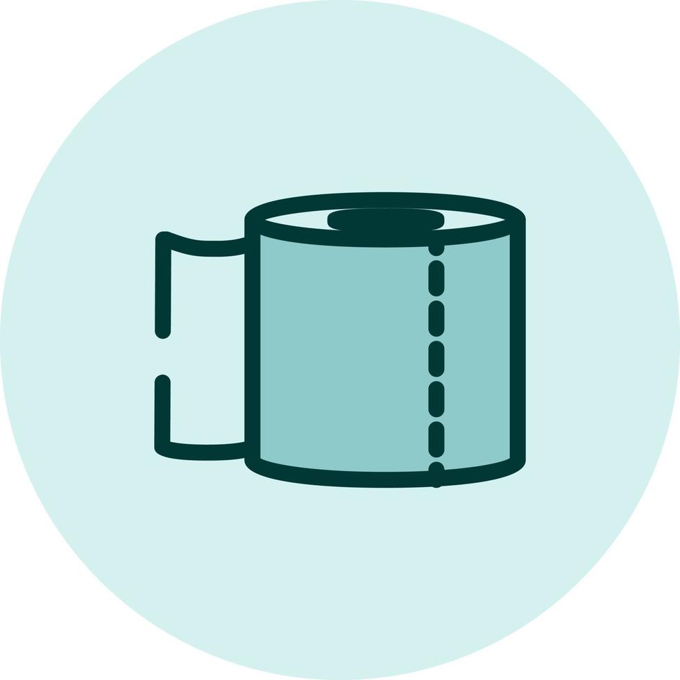 Toilet paper roll, illustration, vector on a white background.