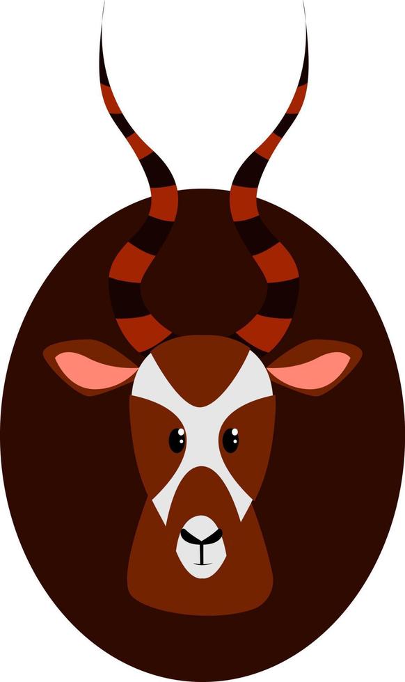 Antelope head, illustration, vector on white background.