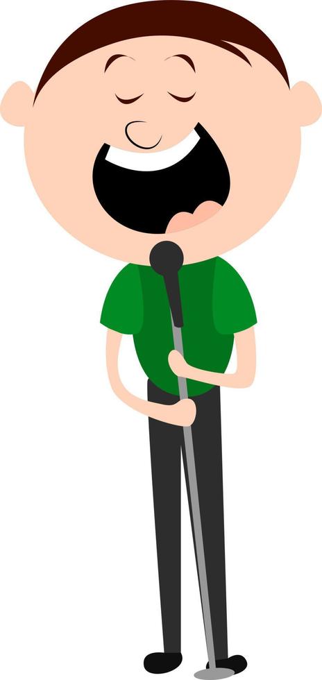 hombre cantando, ilustración, vector sobre fondo blanco.