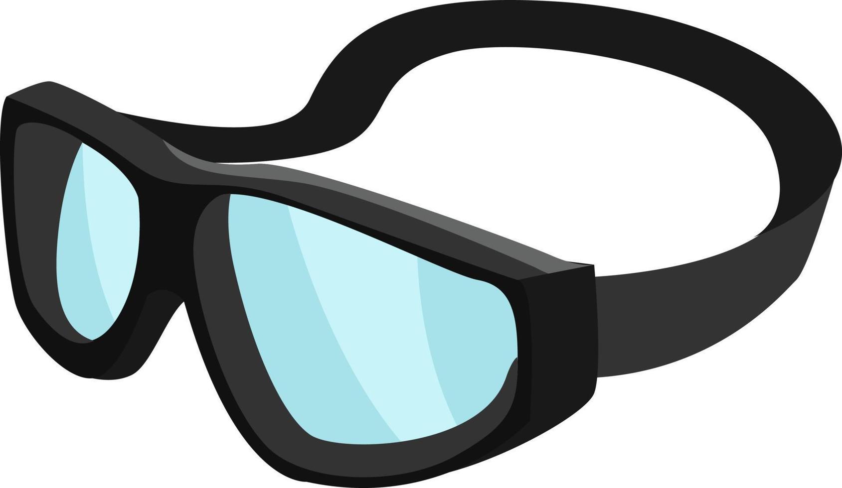 Black swimming glasses, illustration, vector on white background