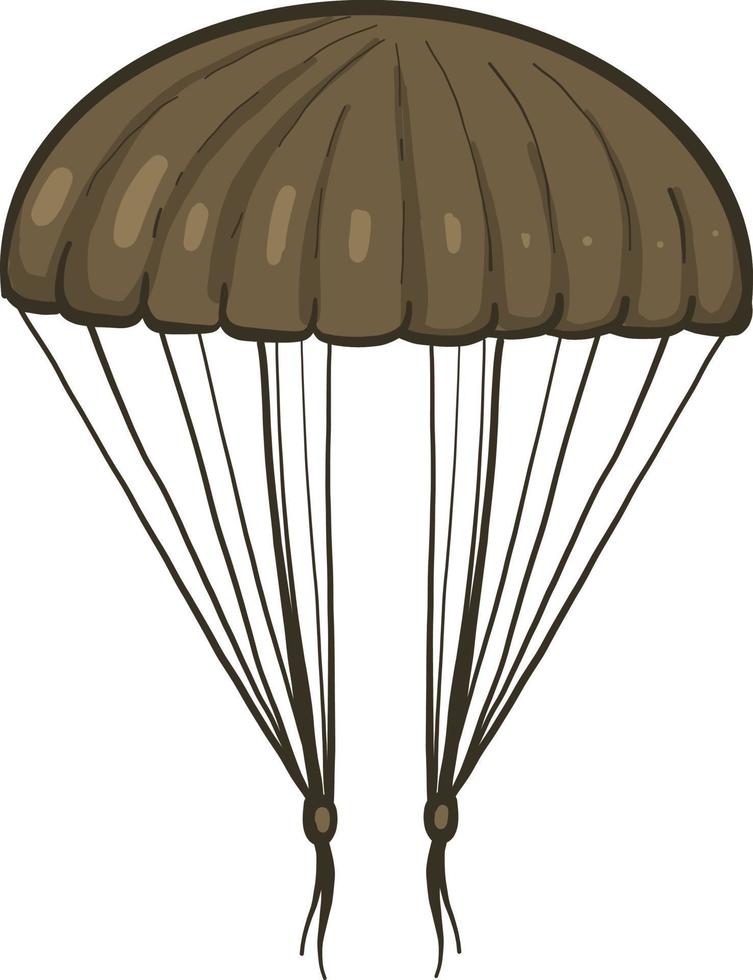 Brown parachute, illustration, vector on a white background.