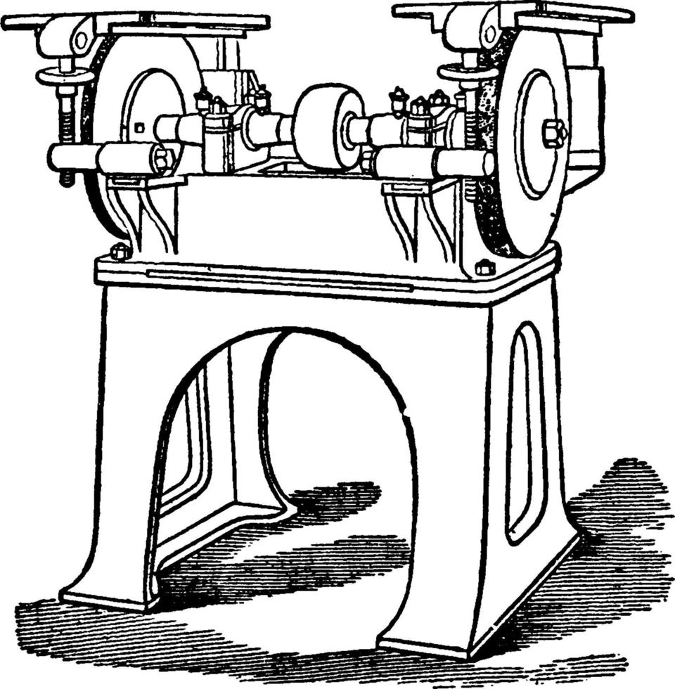 máquina formadora o máquina formadora de esmeril, ilustración vintage. vector