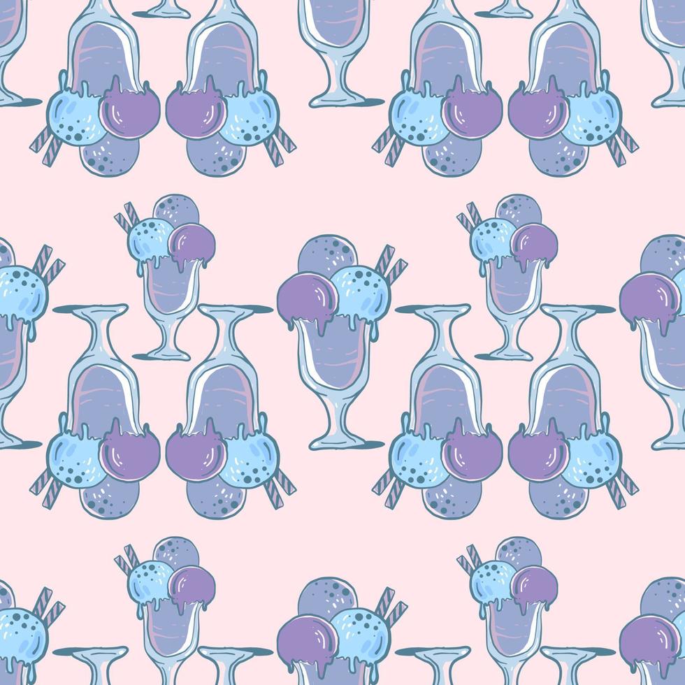 Ice cream in glass pattern, illustration, vector on white background