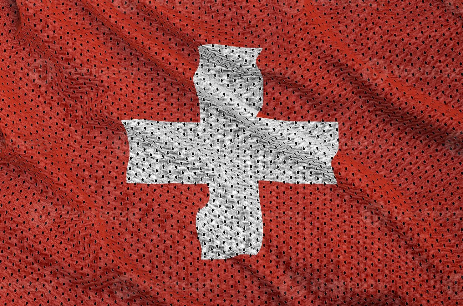 Switzerland flag printed on a polyester nylon sportswear mesh fa photo