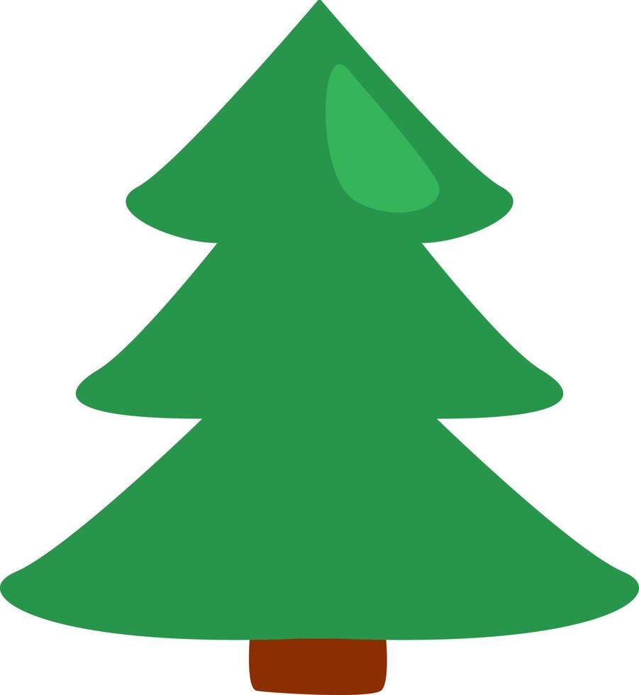 Green tall pine tree, illustration, vector on a white background.