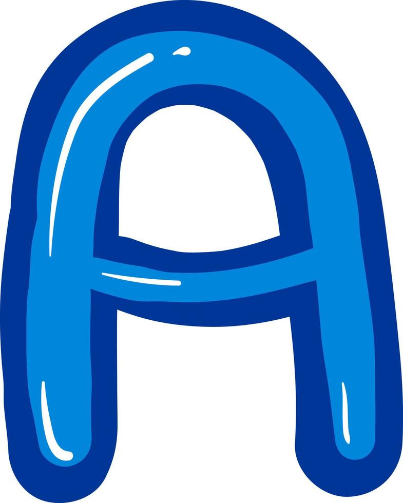 Letter A, illustration, vector on white background.