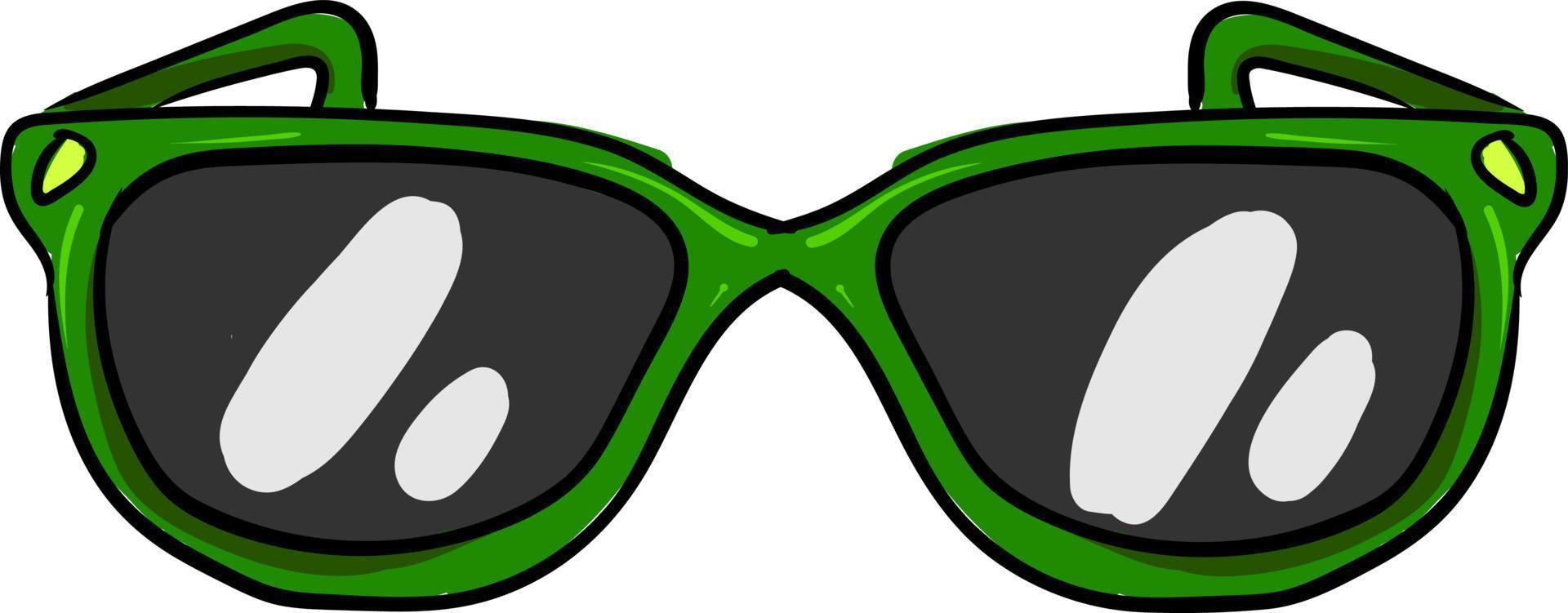 Green glasses, illustration, vector on white background.