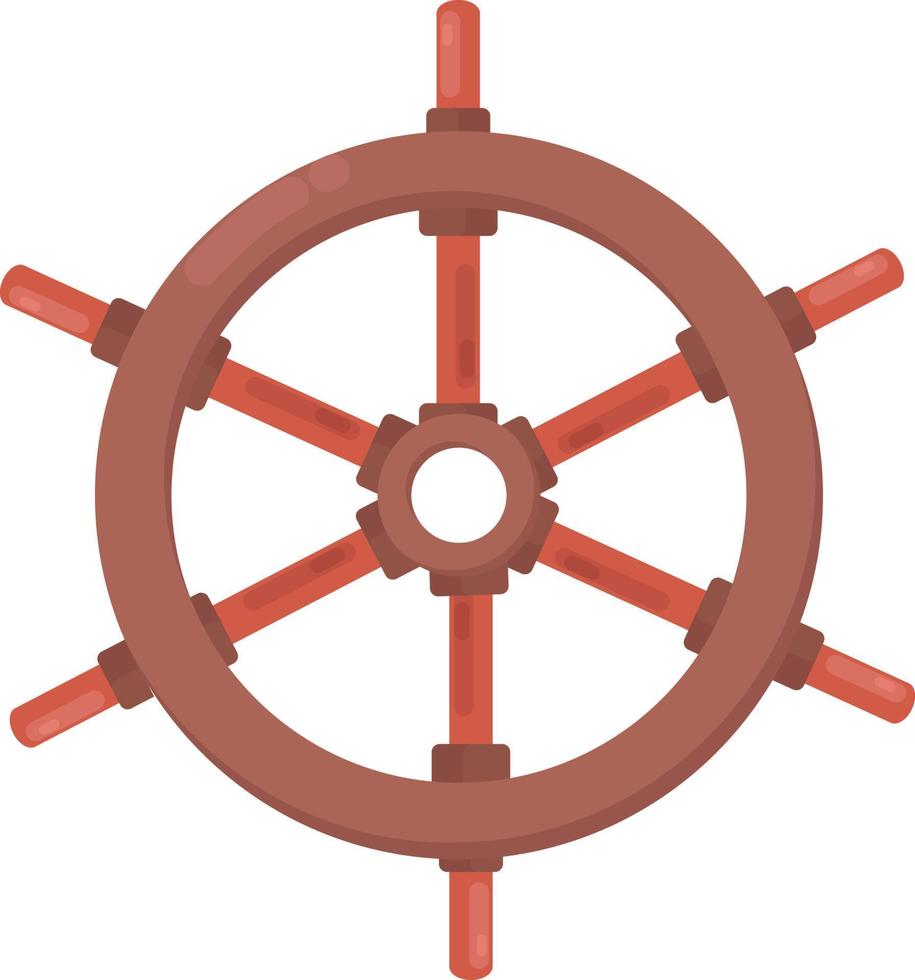 Boat steering wheel, illustration, vector on white background