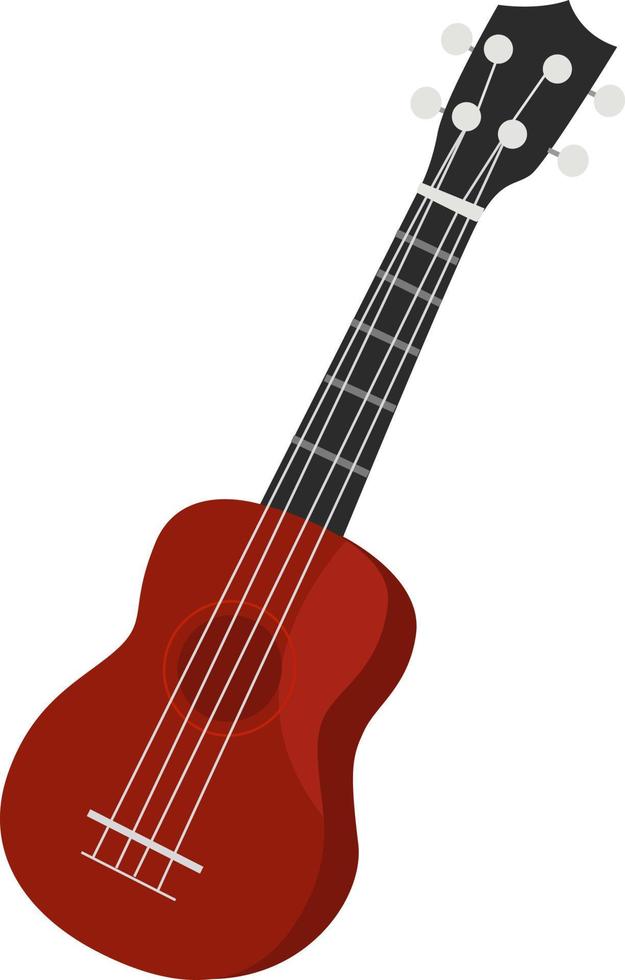 Instrumento ukelele, ilustración, vector sobre fondo blanco.