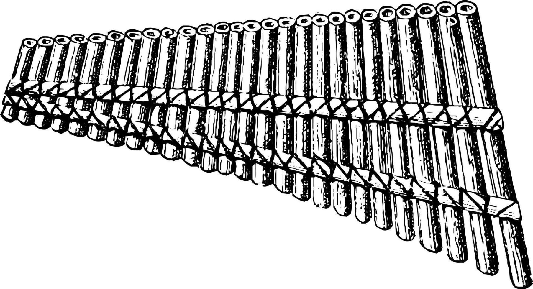 Pan's pipes Syrinex, vintage illustration vector