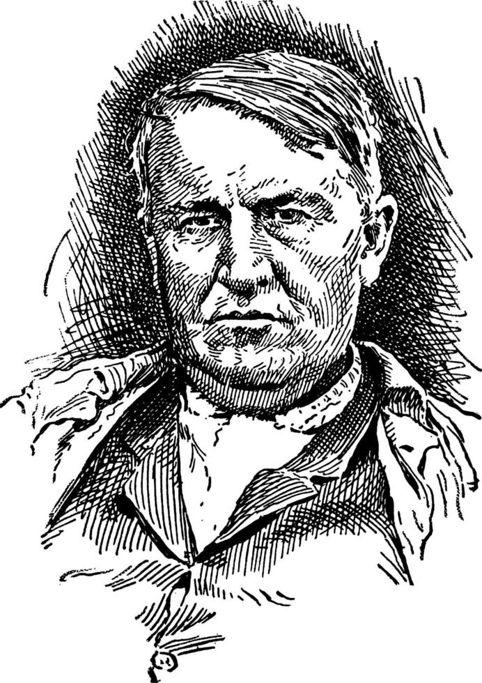 Thomas Alva Edison, vintage illustration vector