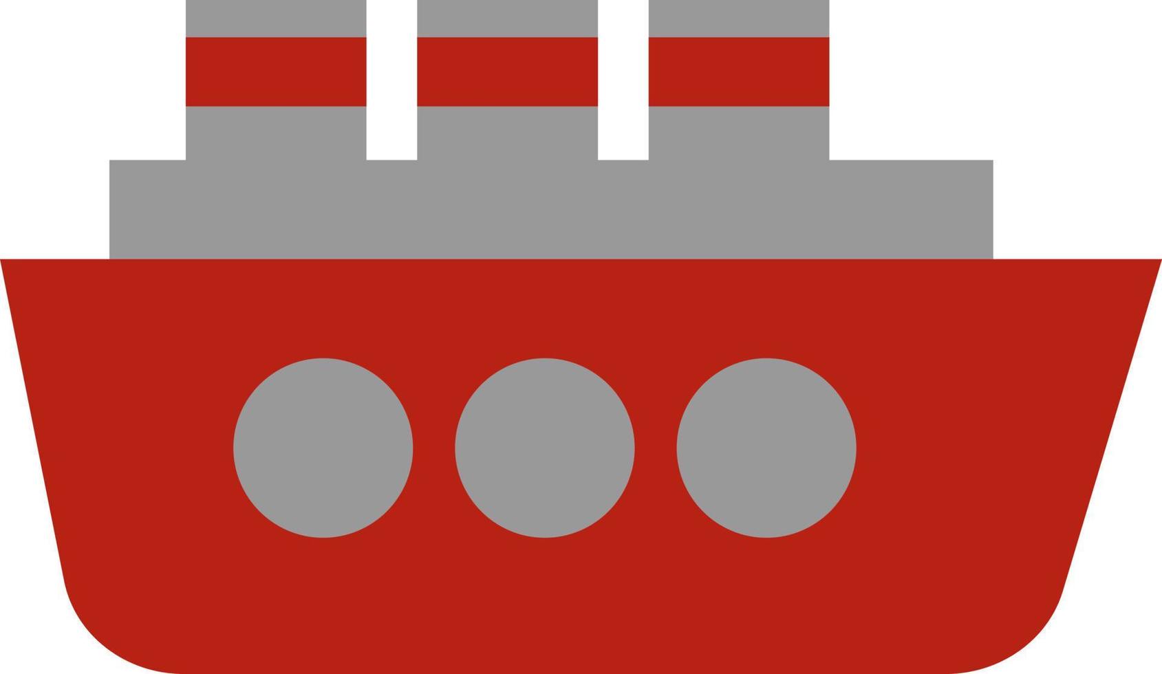 Red transportation ship, illustration, vector on a white background.