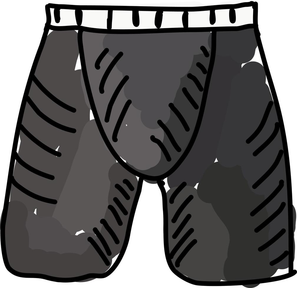 Black underwear, illustration, vector on white background.