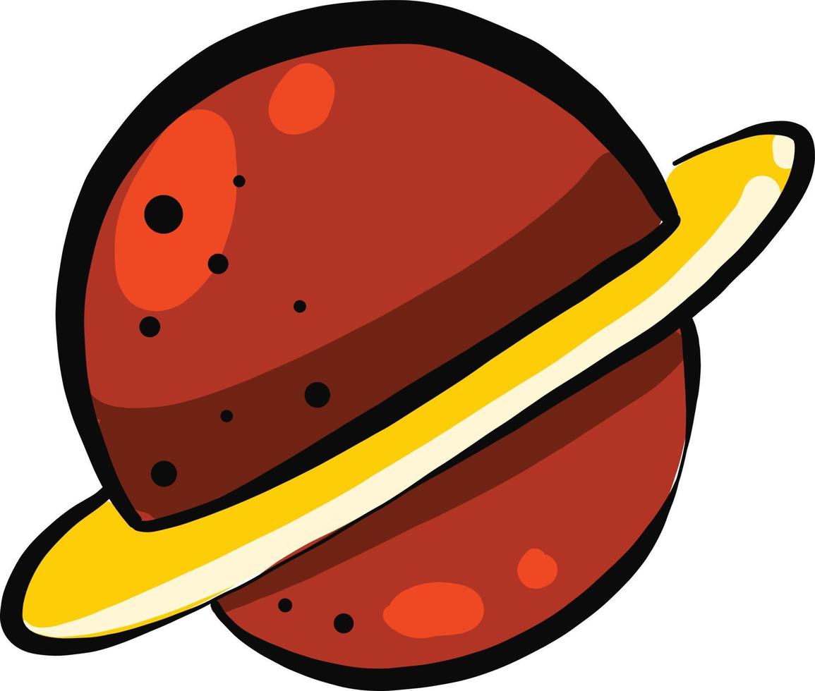 Red planet, illustration, vector on a white background.
