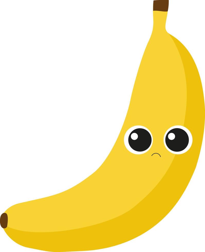 Sad banana, illustration, vector on white background.