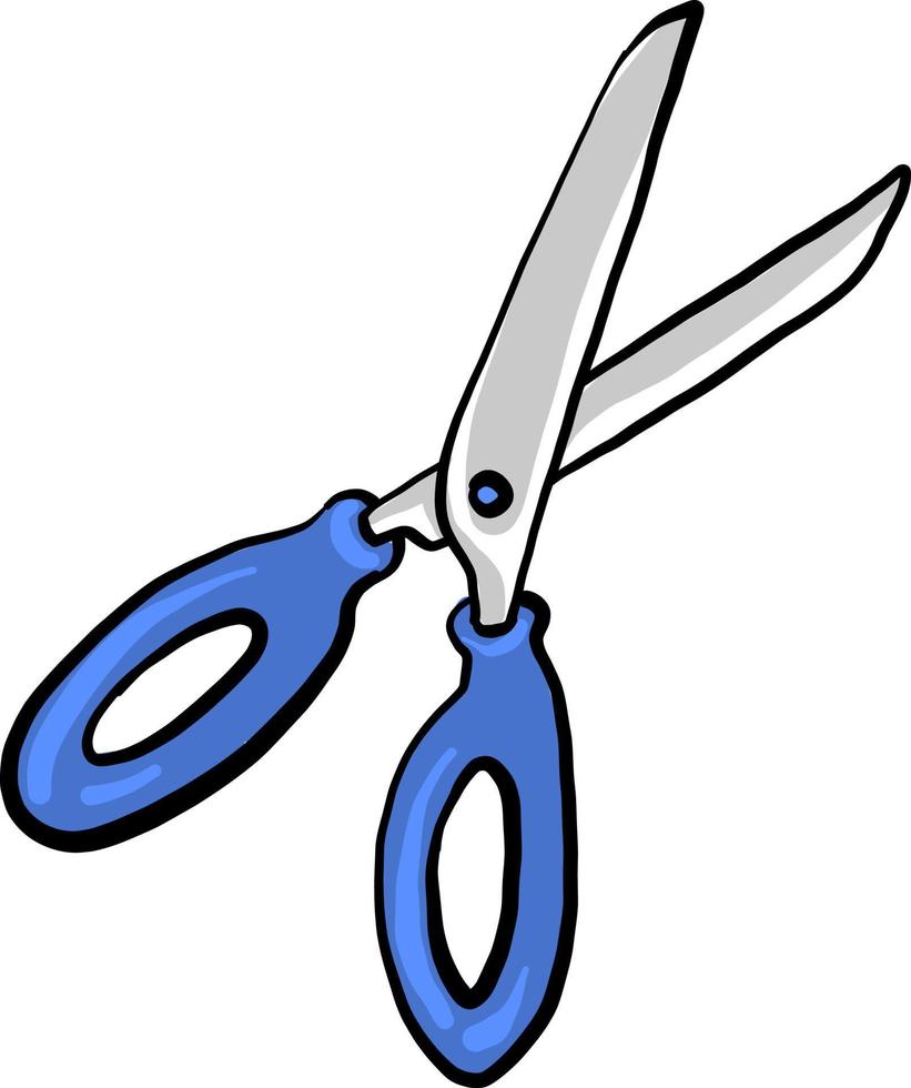 Long scissors, illustration, vector on white background