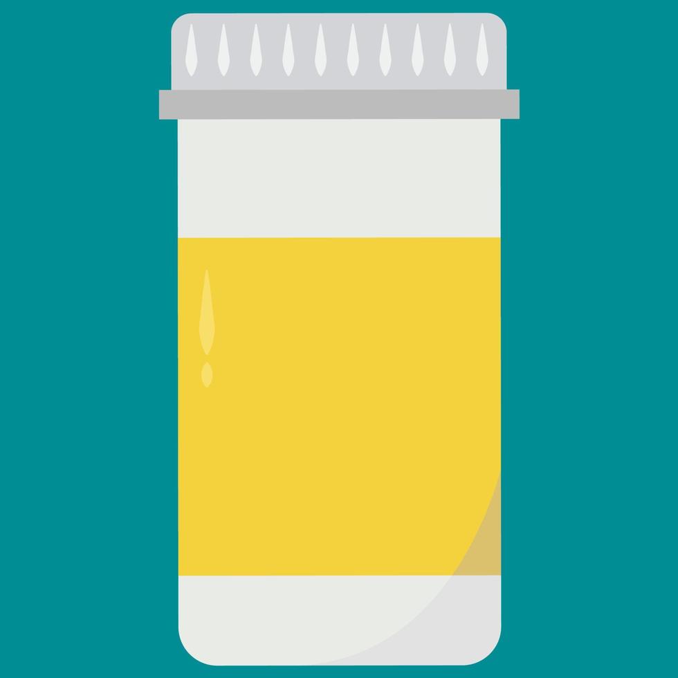 Medicine bottle, illustration, vector on white background.