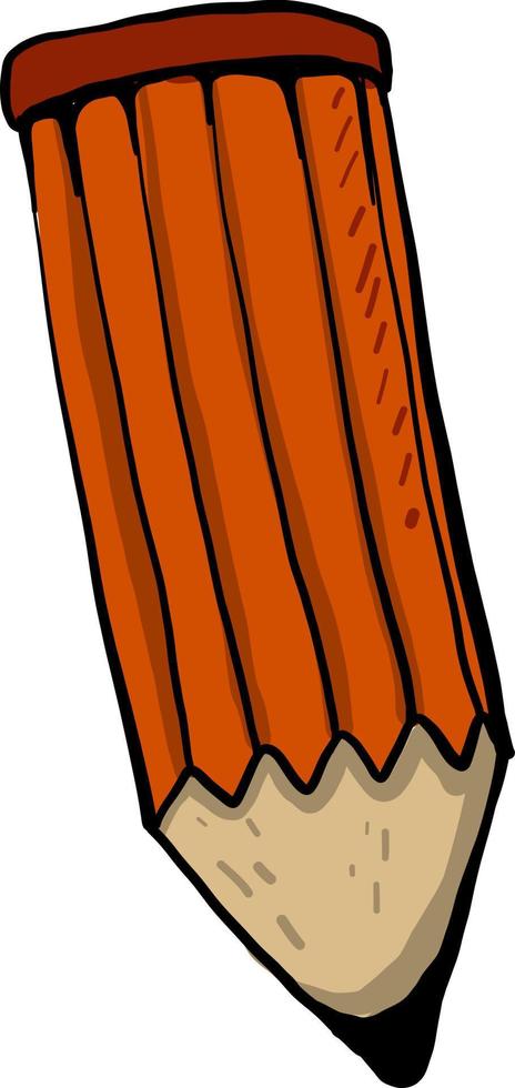 Orange pencil, illustration, vector on white background