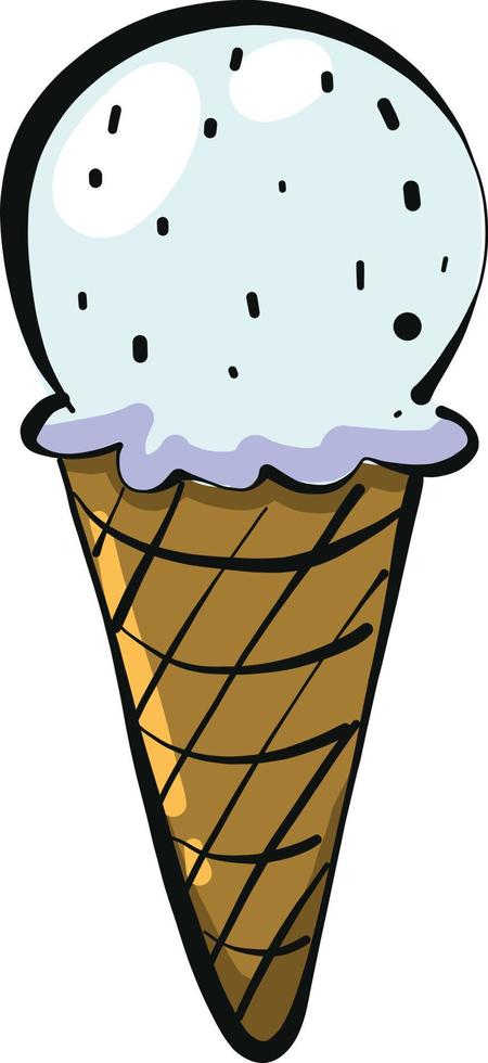 Delicious icecream, illustration, vector on a white background.