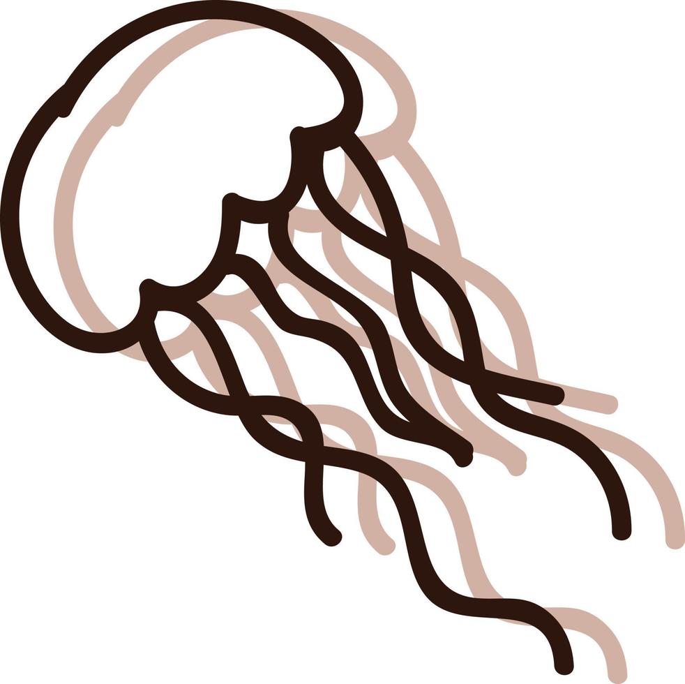 Sea jellyfish, illustration, vector on white background.