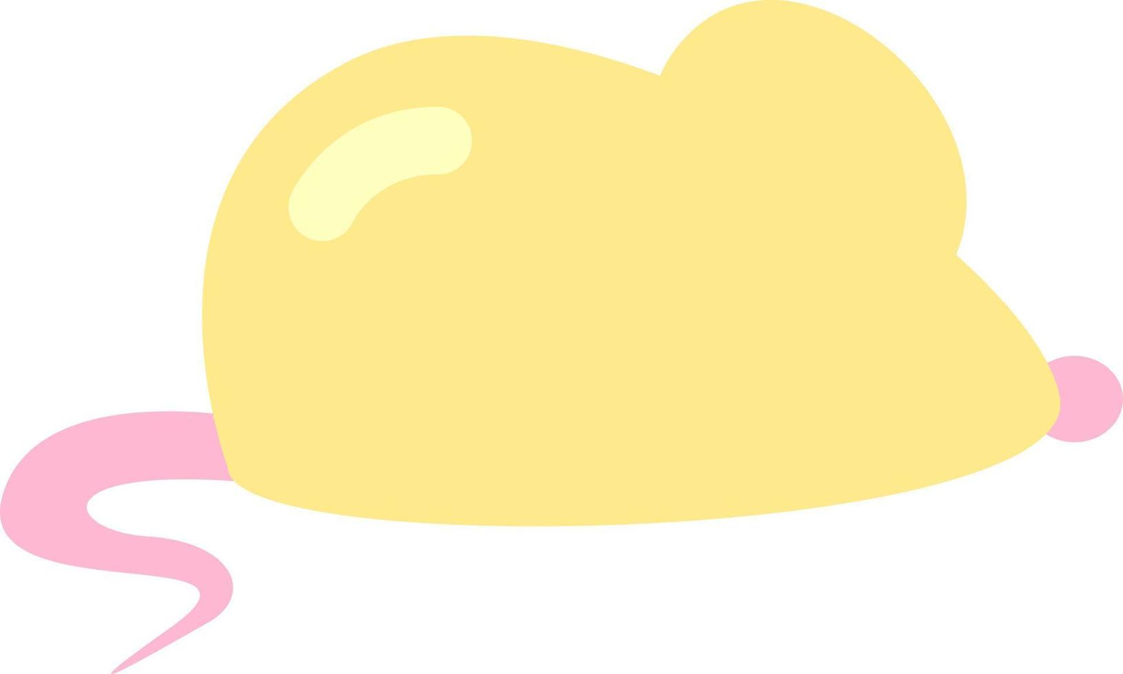 Yellow mouse, icon illustration, vector on white background