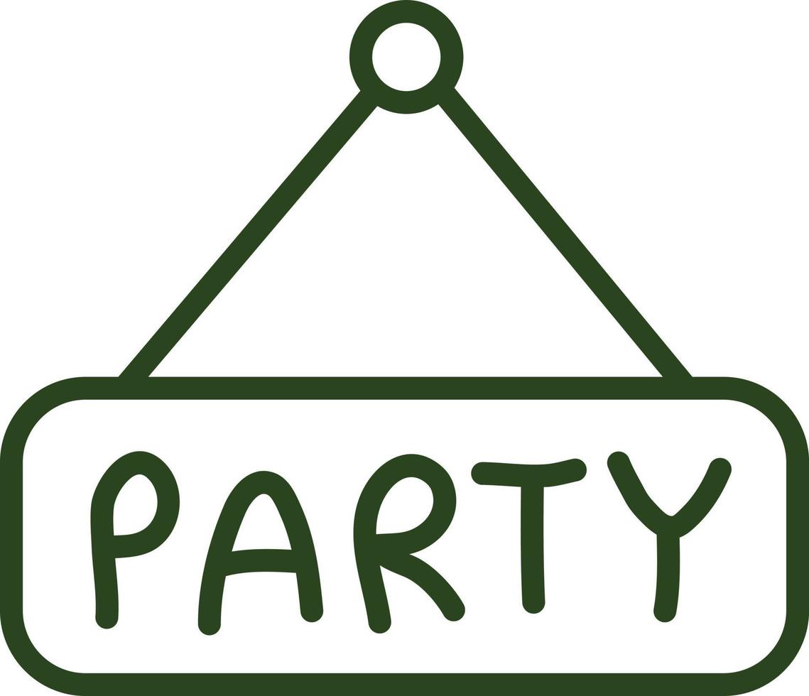 Party sign, illustration, vector on a white background.