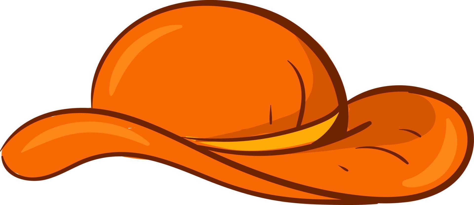 Orange hat, illustration, vector on white background