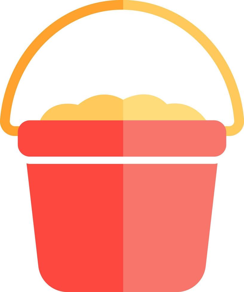 Red sand bucket, illustration, vector on white background.