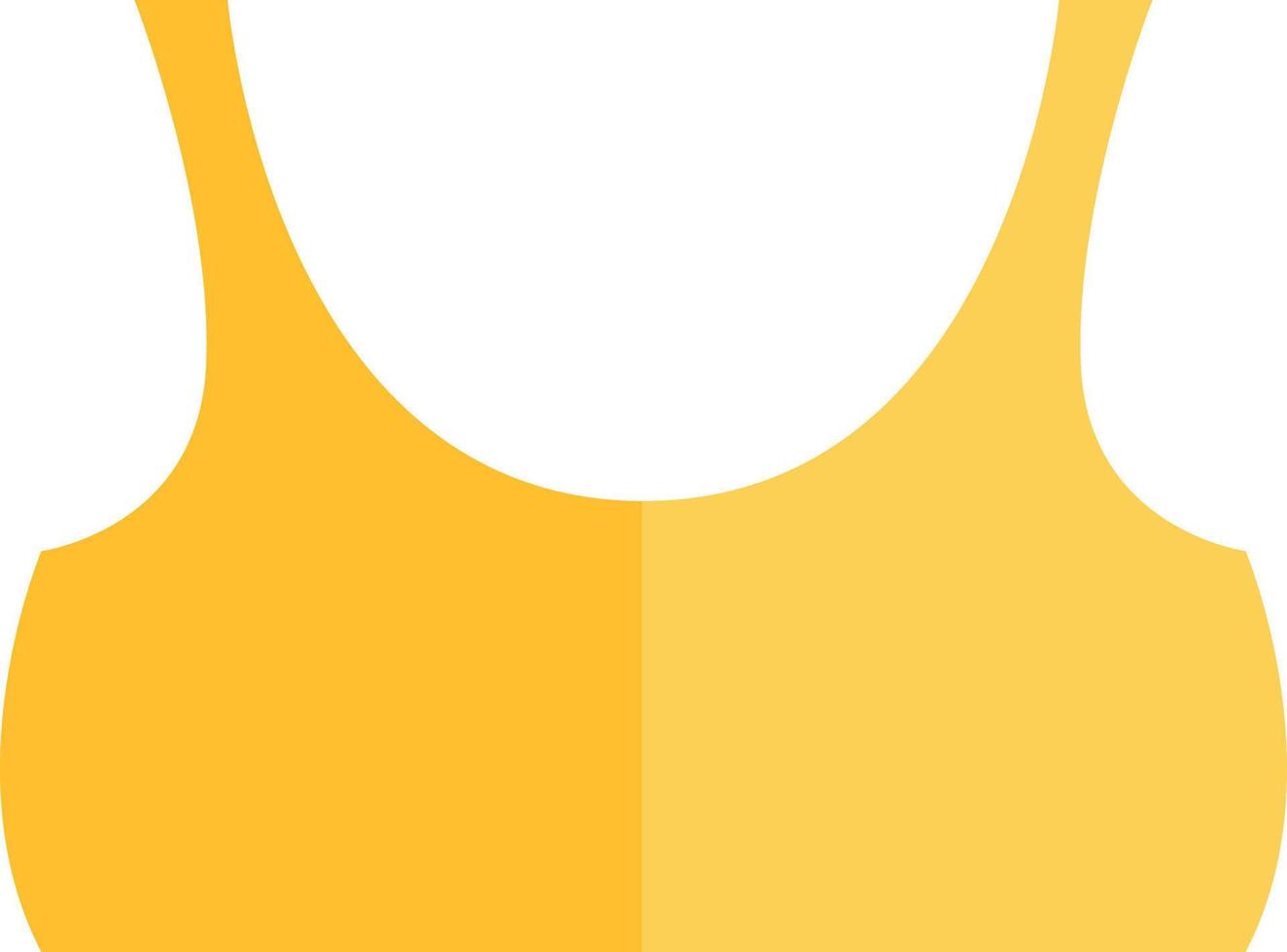 Yellow sports top, icon illustration, vector on white background