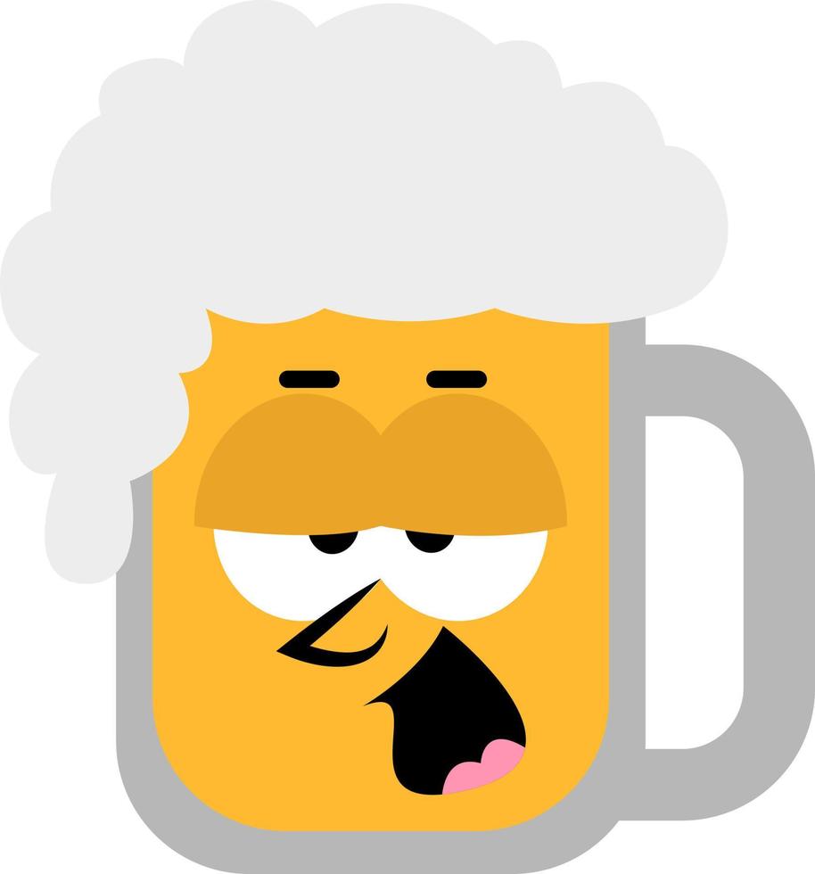 Drunk beer jug, illustration, on a white background. vector