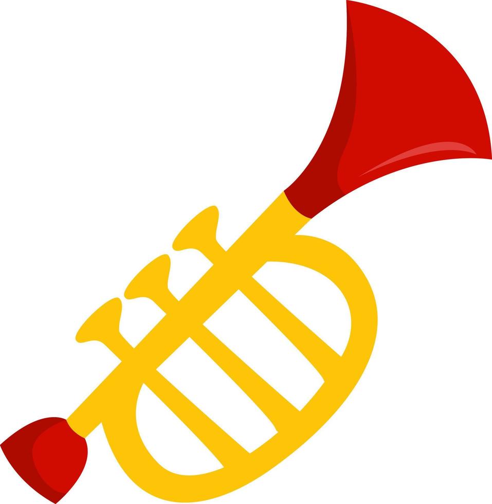 Trumpet toy, illustration, vector on white background.