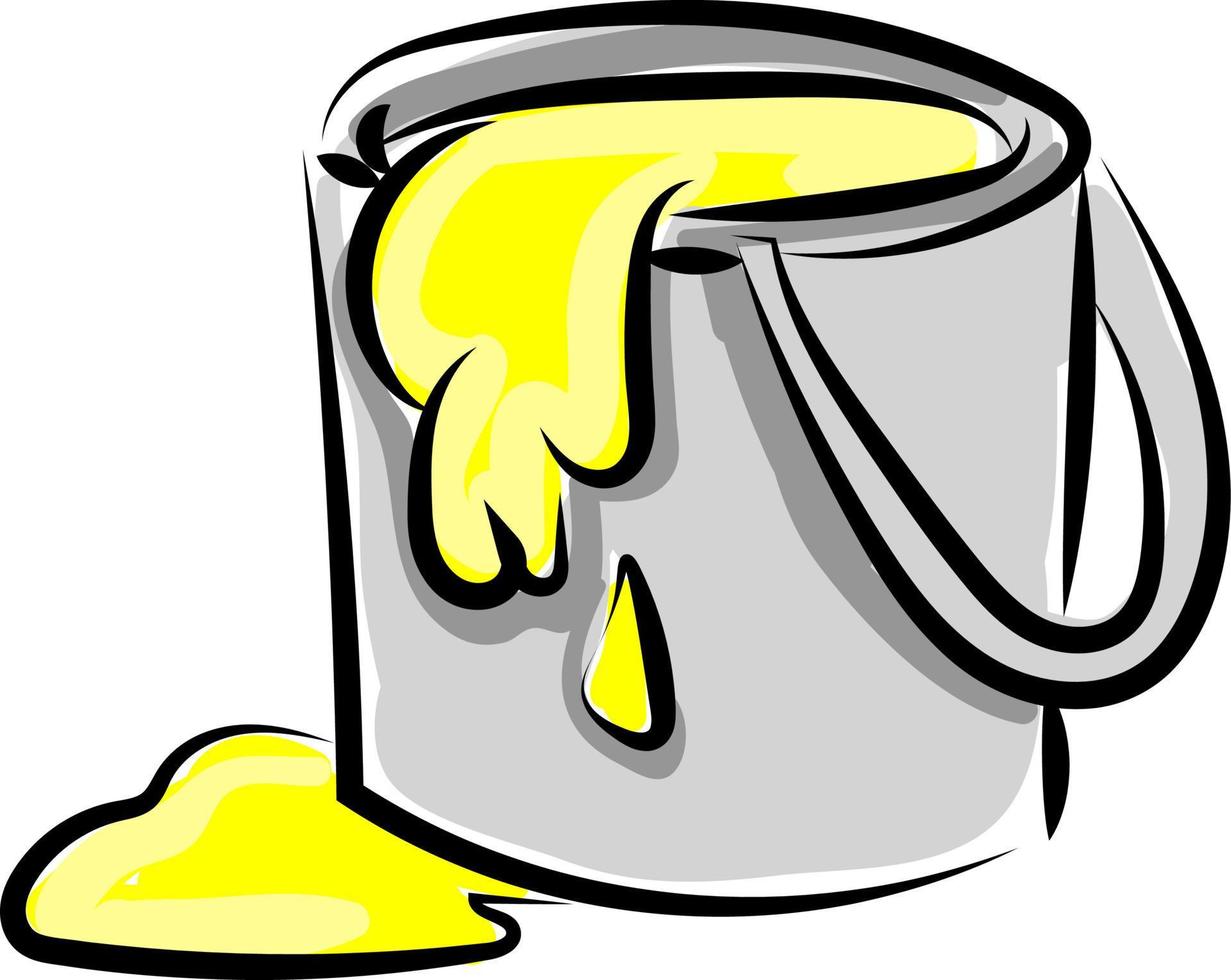 Paint bucket, illustration, vector on white background.