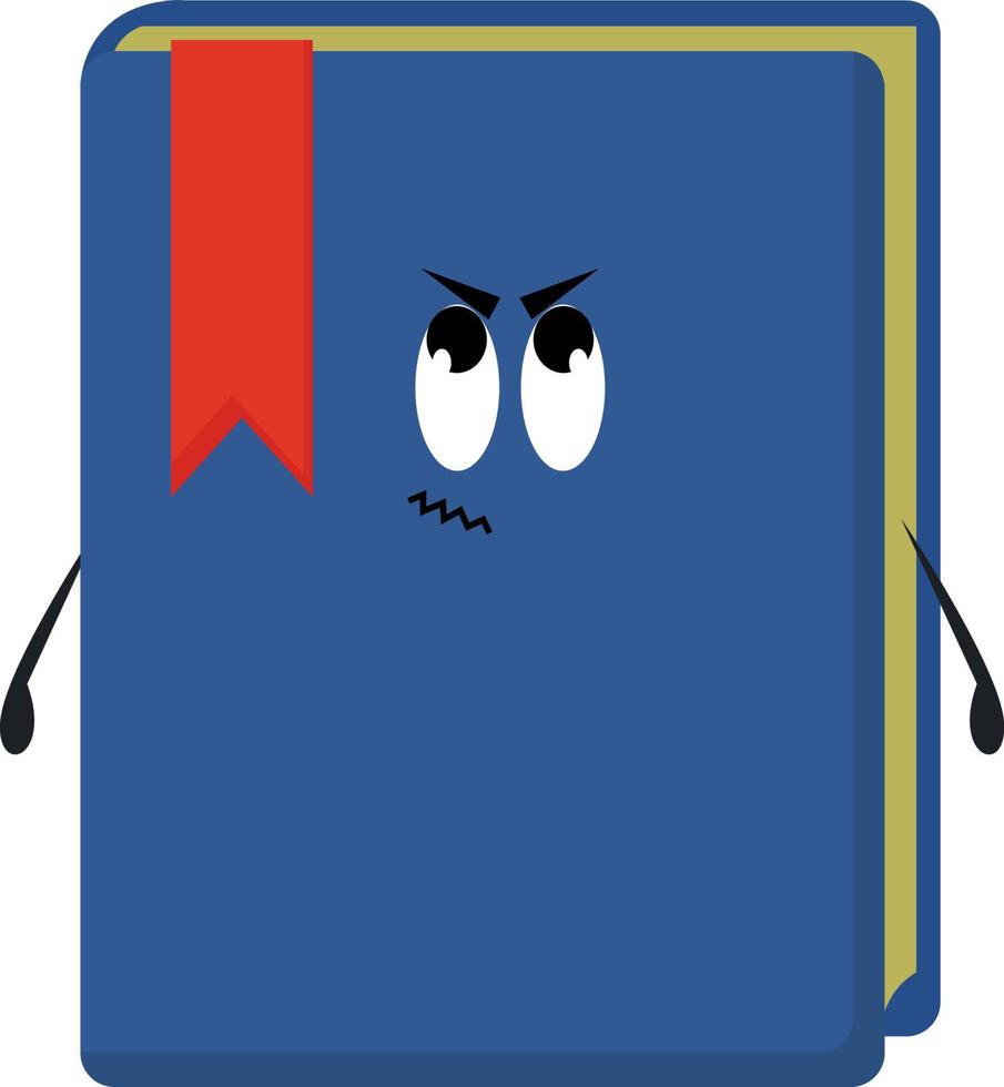 libro azul, ilustración, vector sobre fondo blanco.