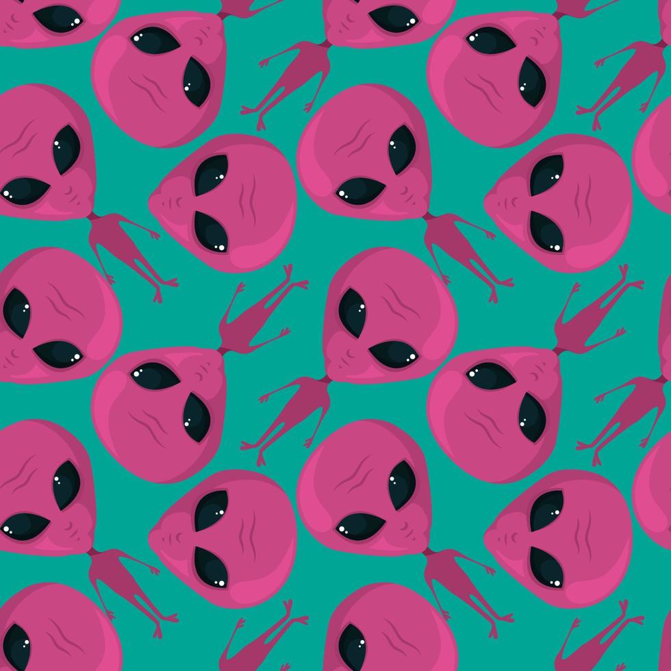 Aliens pattern, illustration, vector on white background
