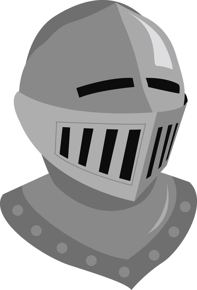 Knight helmet, illustration, vector on white background