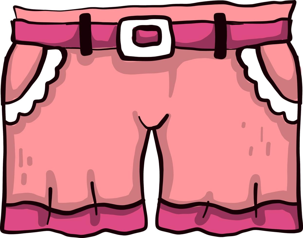 Pink shorts, illustration, vector on white background.
