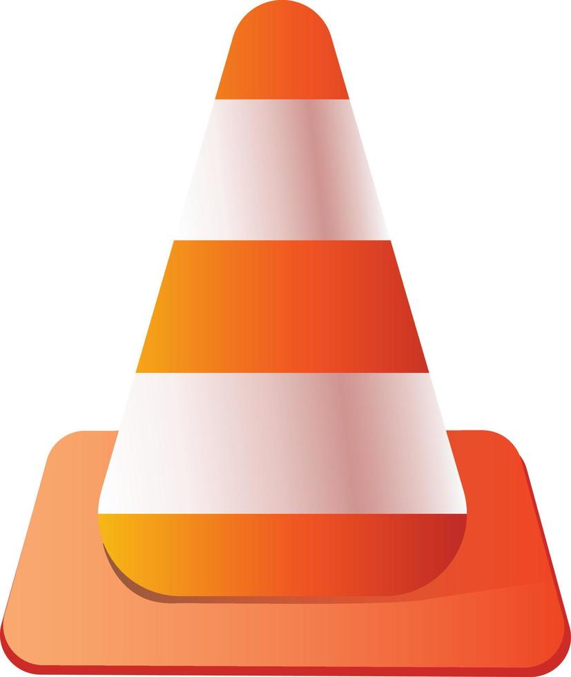 Orange Traffic cone ,illustration, vector on white background.