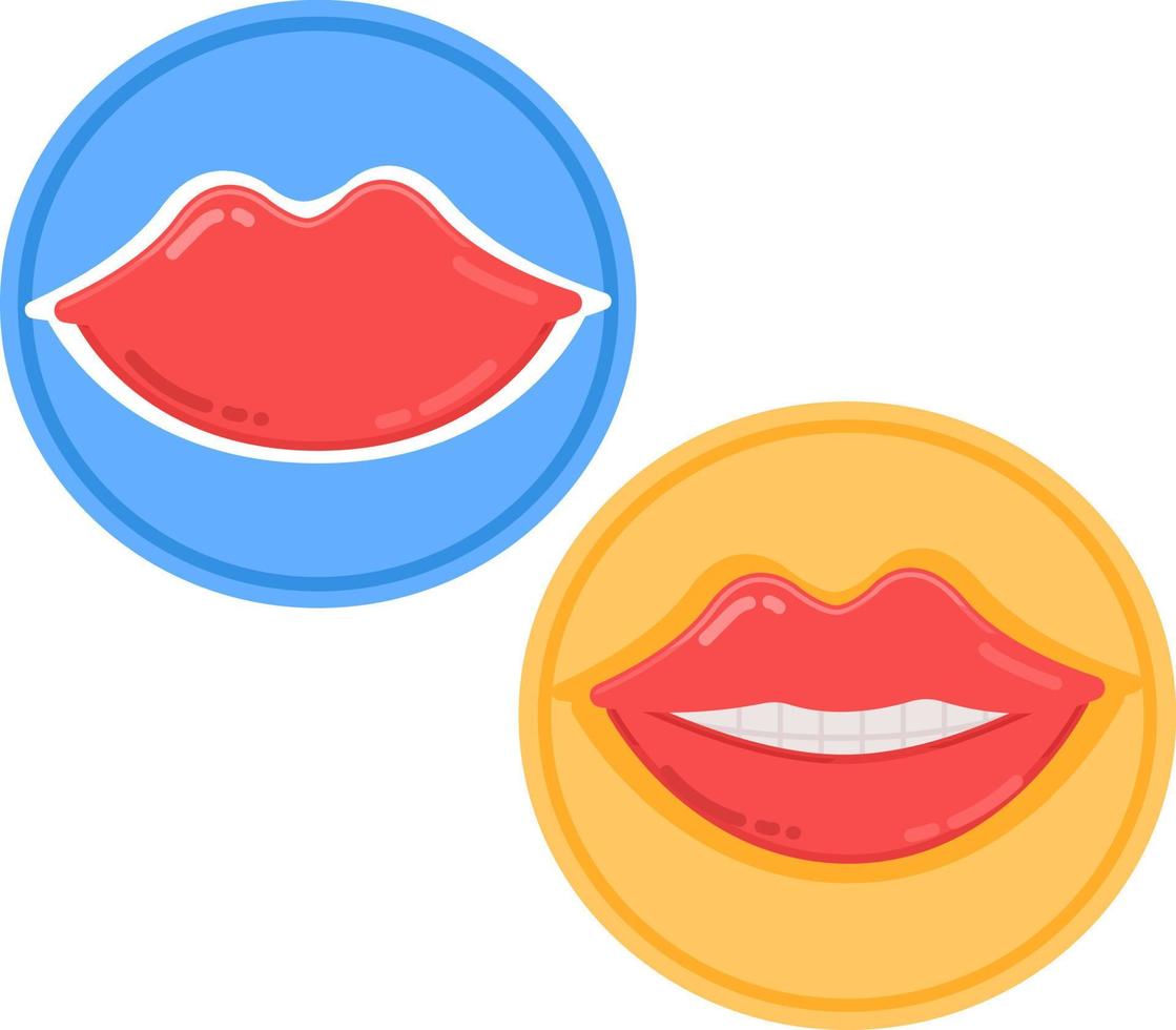 Red lips ,illustration, vector on white background.