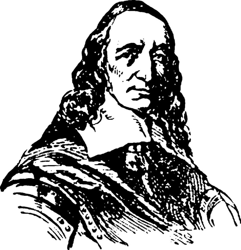 gobernador peter stuyvesant, ilustración vintage vector