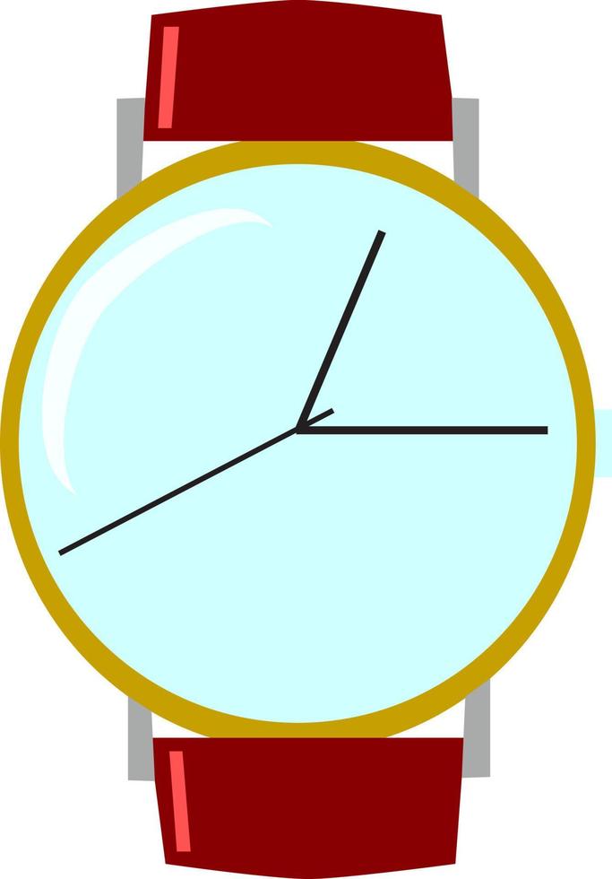 Wristwatch, illustration, vector on white background.