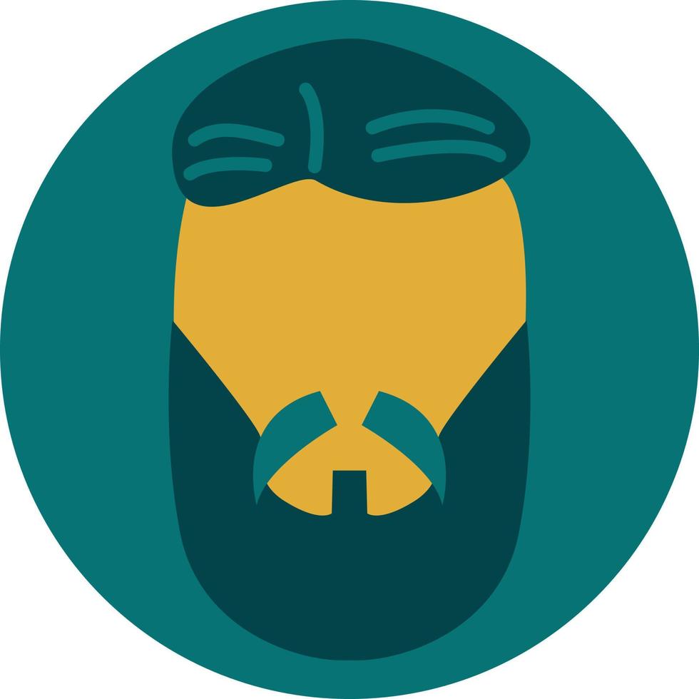 hombre con hipster bigote y barba, ilustración, vector sobre fondo