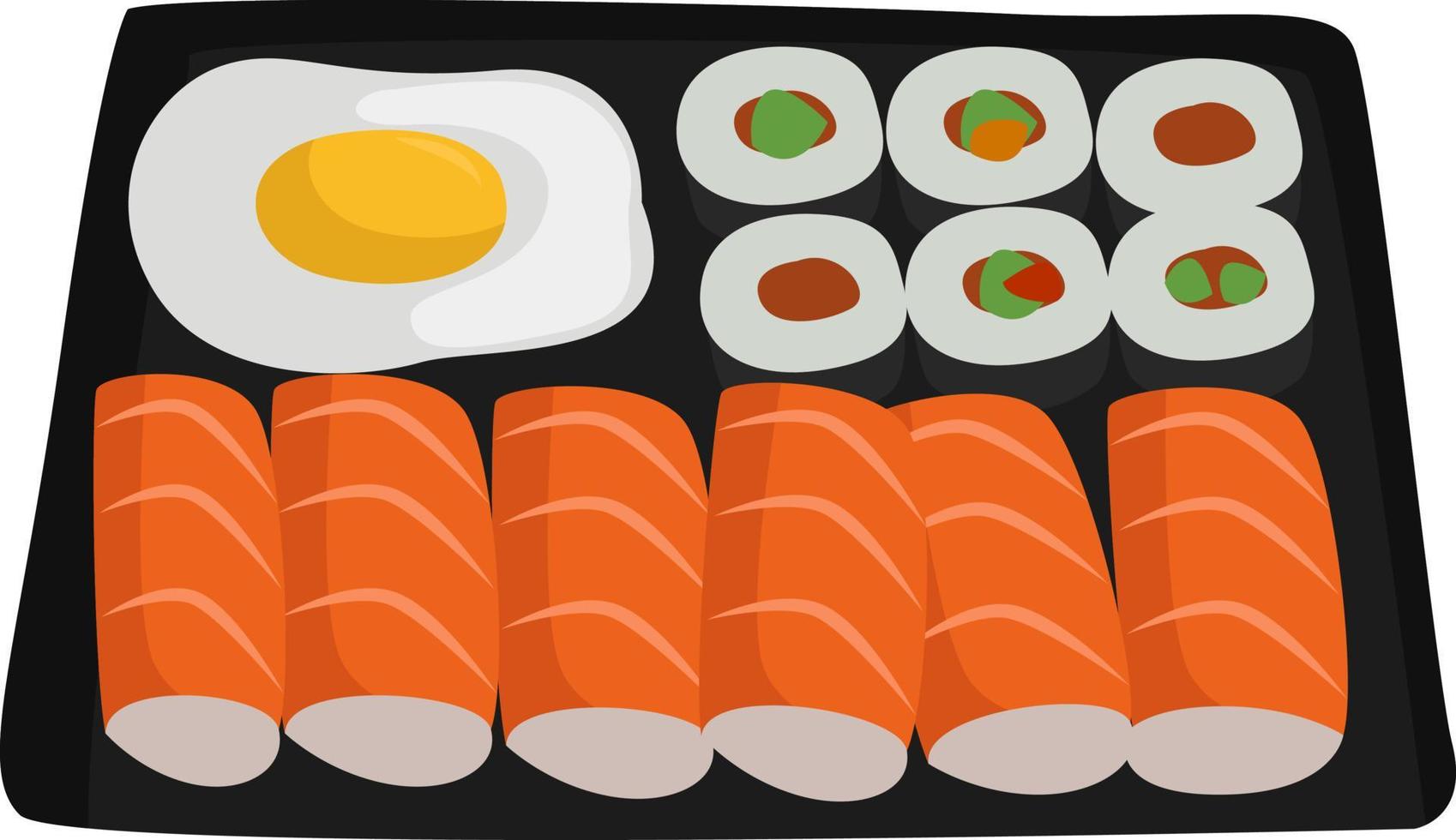 comida bento, ilustración, vector sobre fondo blanco